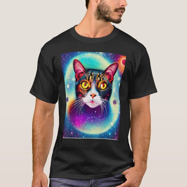 Space Cat Kitty Kitten In Cat Style 3 T-Shirt (Front)