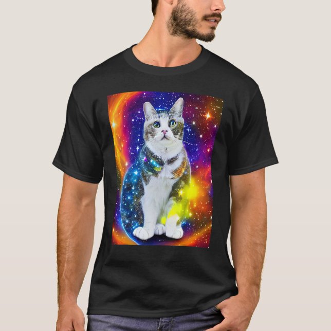 Space Cat Kitty Kitten In Cat Style 3 T-Shirt (Front)