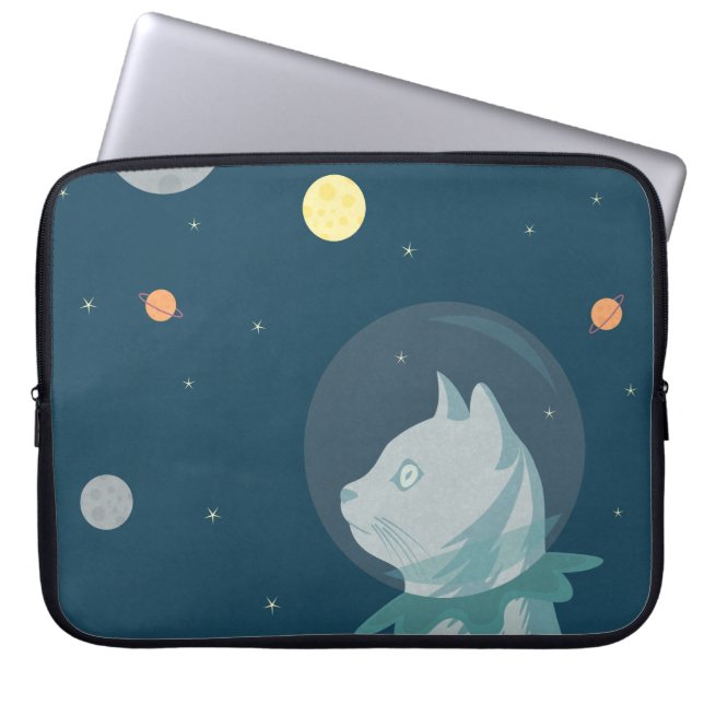 Space Cat Laptop Sleeve (Front)