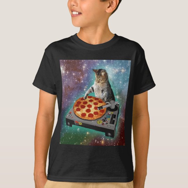 Space Cat Meme Galaxy Universe Pizza Kitty Kitten  T-Shirt (Front)