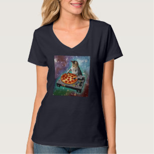 Space Cat Meme Galaxy Universe Pizza Kitty Kitten T-Shirt