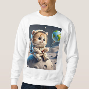 Space Cat 🚀🐱 Moon Explorer Sweatshirt