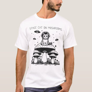 Space Cat on Mushrooms T-Shirt