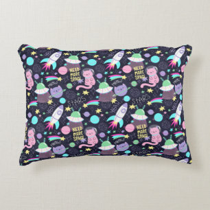 Space Cat Pattern Decorative Cushion