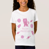 Space Cat Pink Galaxy Birthday