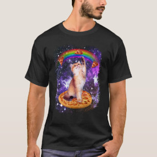 Space Cat Pizza Rainbow Cat Galaxy Cute Kitty In S T-Shirt
