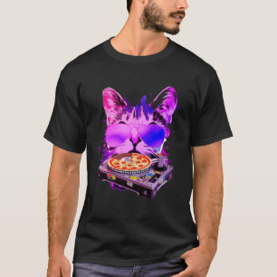 Space Cat Remix DJ PIZZA Remix for cat galaxy   3 T-Shirt