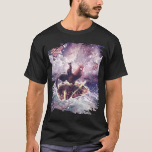 Space Cat Riding Chicken Unicorn  Pizza & Taco T-Shirt
