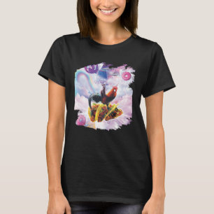 Space Cat Riding Chicken Unicorn Taco & Doughnut T-Shirt