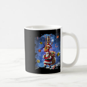 Space Cat Riding Reindeer And Santa Christmas  Coffee Mug