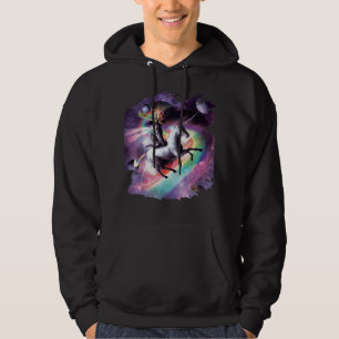 Space Cat Riding Unicorn - Laser, Tacos And Rainbo Hoodie