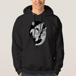 Space Cat Rocket Astronaut Cat Cute Cat Galaxy Mo Hoodie