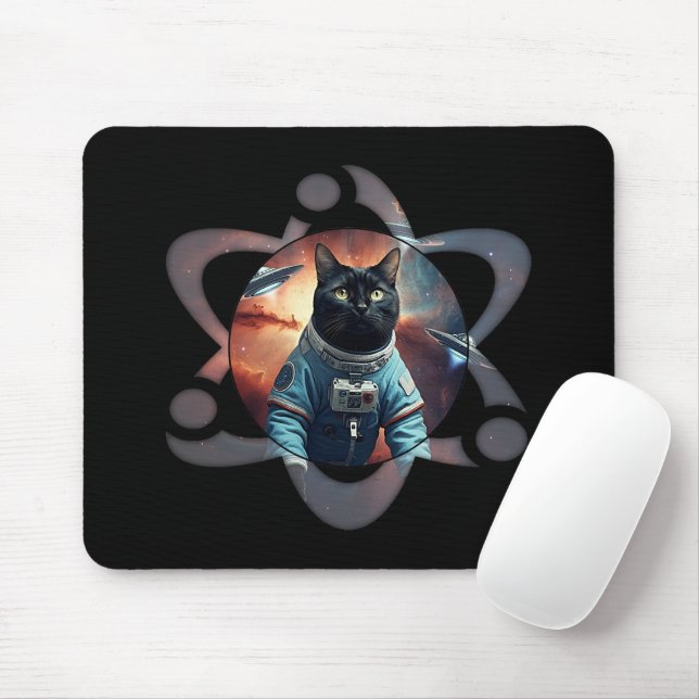 Space Cat Science Mouse Mat (With Mouse)