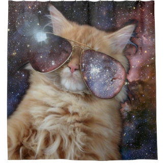 Space Cat Shower Curtain
