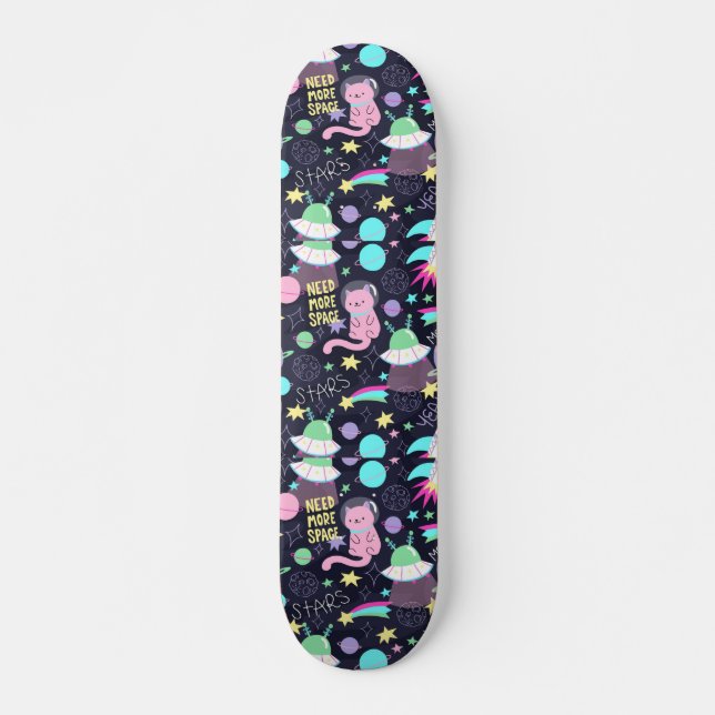 Space Cat Skateboard (Front)