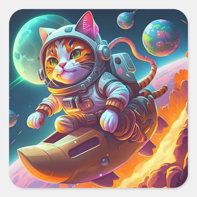 Space Cat Sticker (Front)