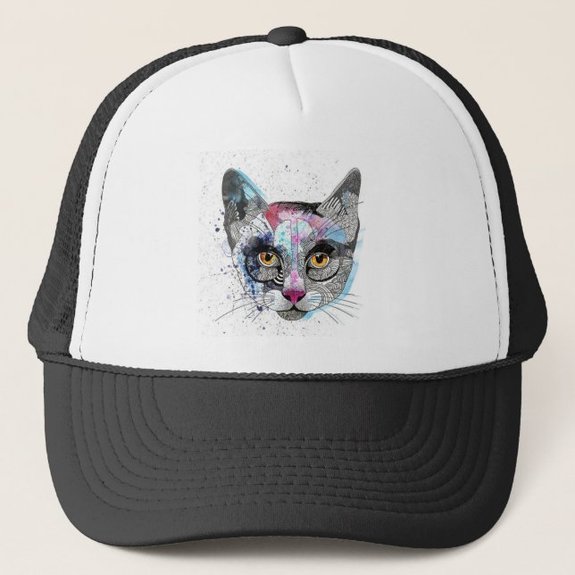 Space Cat Trucker Hat (Front)