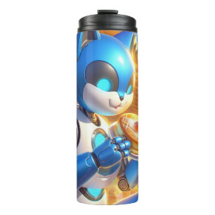 Space cat with Doughnut  Thermal Tumbler