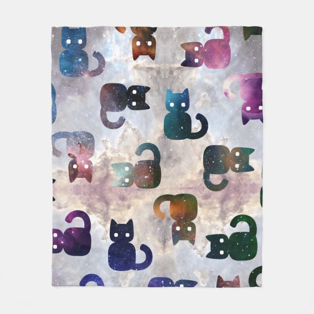 Space Cats | Galaxy Cat Fleece Blanket (Front)