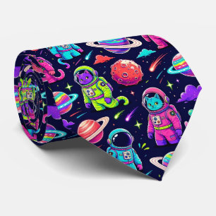 Space Cats Intergalactic Planets Solar System Tie