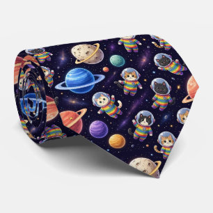 Space Cats Intergalactic Planets Solar System Tie