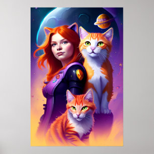 Space Cats Poster