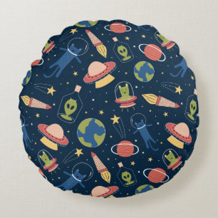 Space Cats Round Cushion
