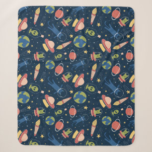 Space Cats Sherpa Blanket