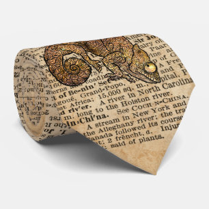 Space Chameleon Zentagle Dictionary Art Tie