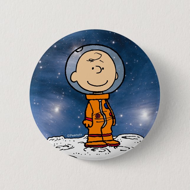 SPACE | Charlie Brown Astronaut 6 Cm Round Badge (Front)