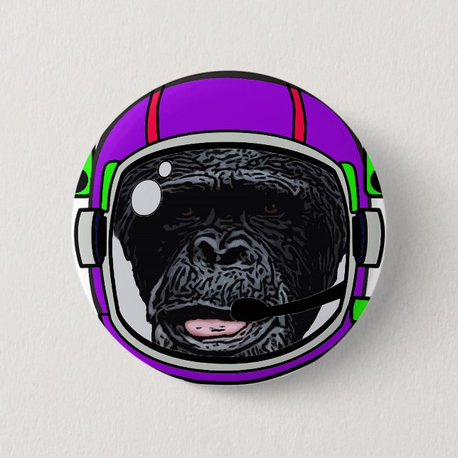 Space Chimp 6 Cm Round Badge (Front)