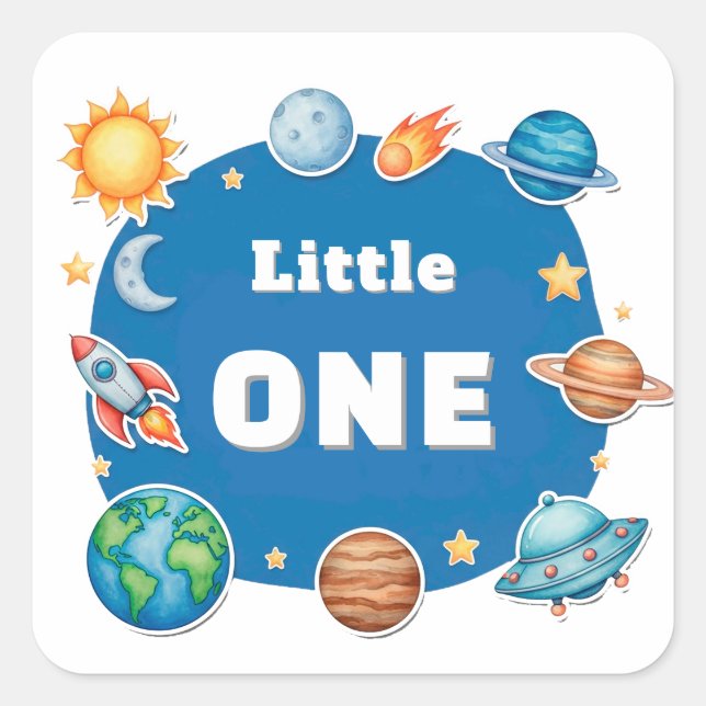 Space Circle Clipart Set Square Sticker (Front)