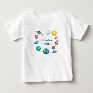 Space Circle Clipart Set With Planets, Moon, Sun,  Baby T-Shirt