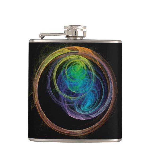 Space Circles Hip Flask (Front)