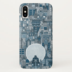space city mono blue iPhone x case