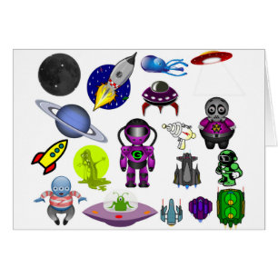 space clip art aliens space craft
