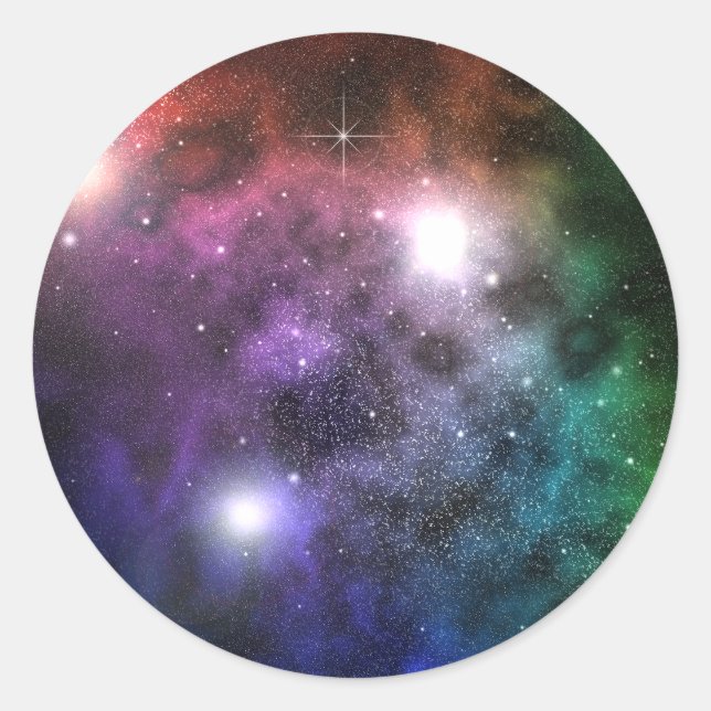 Space Clouds Classic Round Sticker (Front)