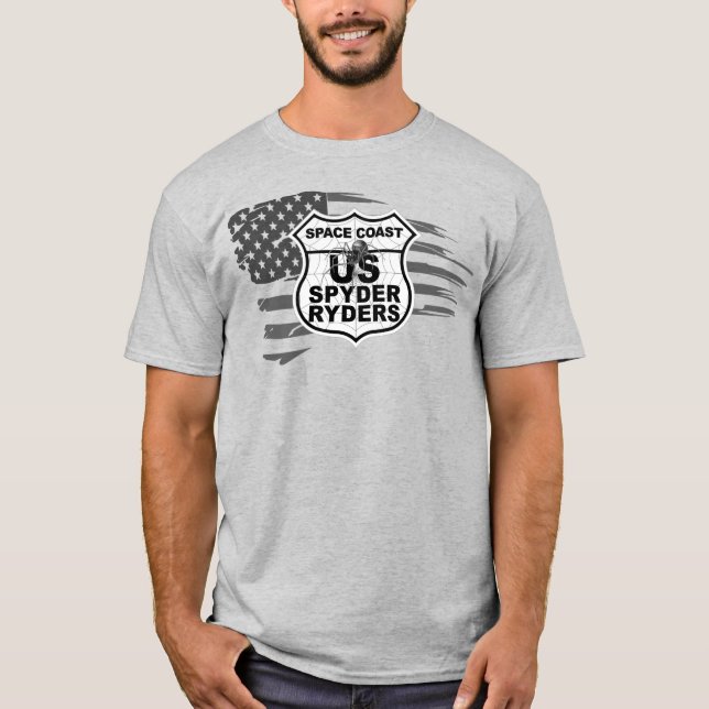 Space Coast Chapter - Tattered Flag bw T-Shirt (Front)