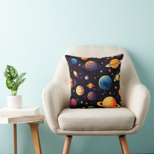 Space Colourful Planets Cushion