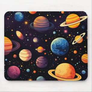 Space Colourful Planets Mouse Mat