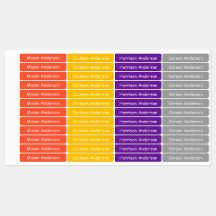 Space colours Name labels for kids water proof