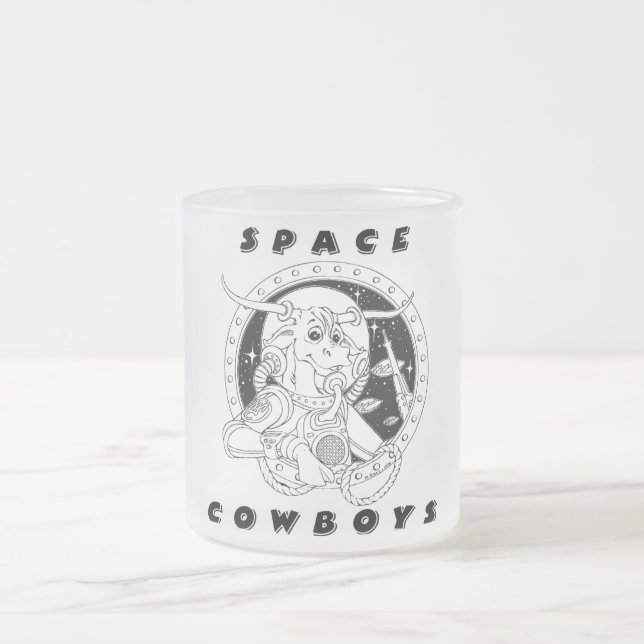 Space Cowboys Frosted Glass Mug (Center)