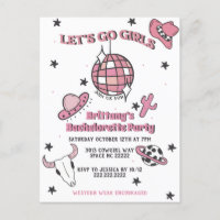 Space Cowgirl Bachelorette Party Invitation