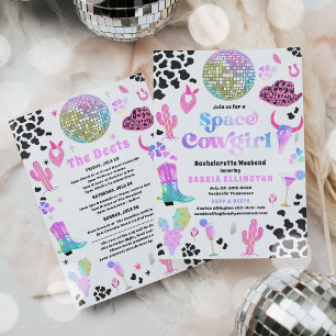 Space Cowgirl Bachelorette Weekend Itinerary Invitation