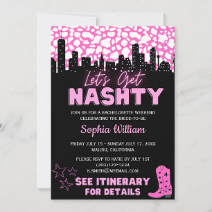 Space Cowgirl Desert Let's Get Nashty Bach Invitation