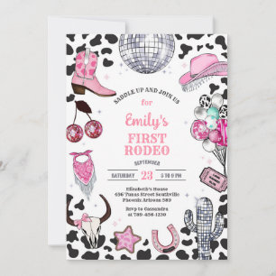 Space Cowgirl Disco Rodeo Birthday Invitation
