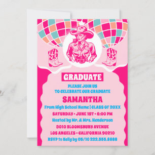Space Cowgirl Graduation Party Invitation