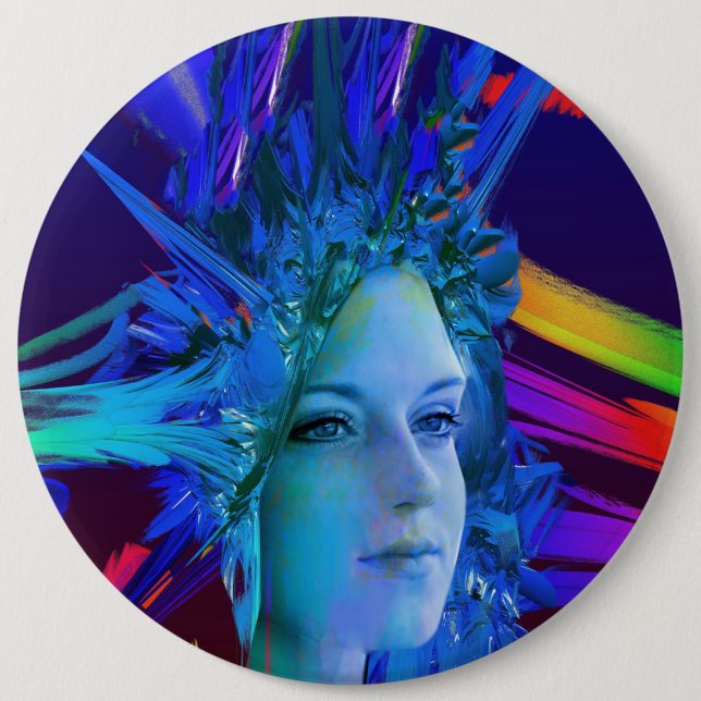 Space Crystal 6 Cm Round Badge (Front)