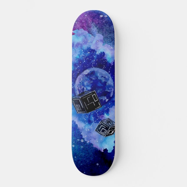 Space Cubes Invasion Skateboard (Front)