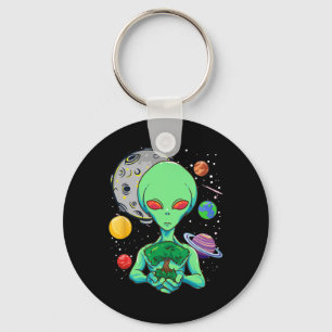 Space Day Celebration Cosmic Alien Tree Of Life Ea Key Ring
